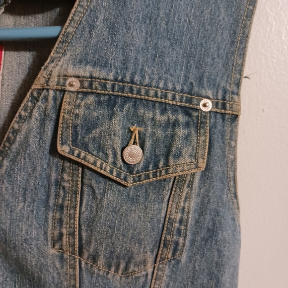 Revolt Dress Denim Jean Size Large Button Pockets Long - Picture 7 of 14